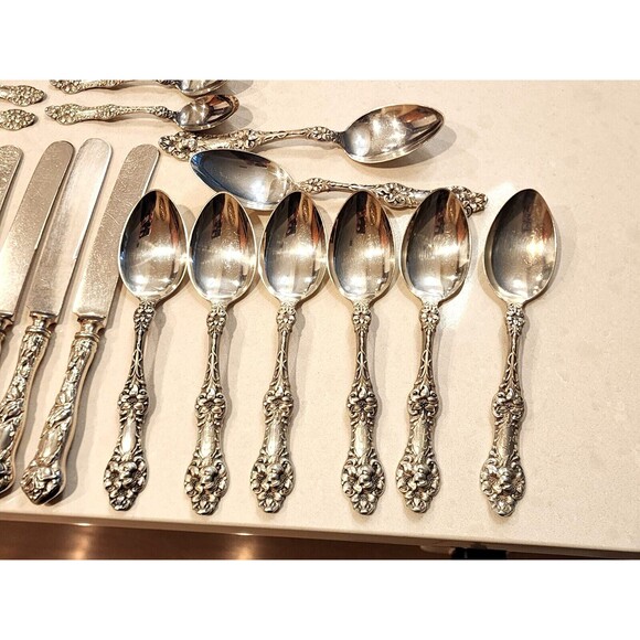 Old Orange Blossom by Alvin Sterling Silver Flatware Set Service 39 pcs - Picture 7 of 10